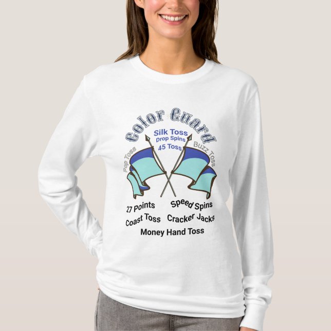 Färg Guard Flaggor med olika åtgärder T Shirt (Framsida)