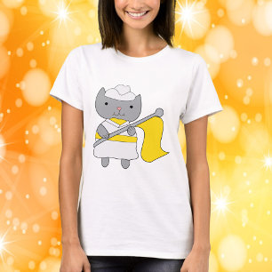 Färg Guard Grått Cat Gult och White T Shirt