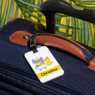 Färg Guard Grått Cat Gult White Personalize Bagagebricka