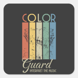Färg Guard "Interpret the Music" Fyrkantigt Klistermärke