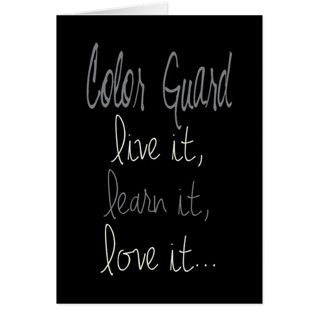 Färg Guard kan lära sig Kärlek IT Hälsningskort (Framsidan)