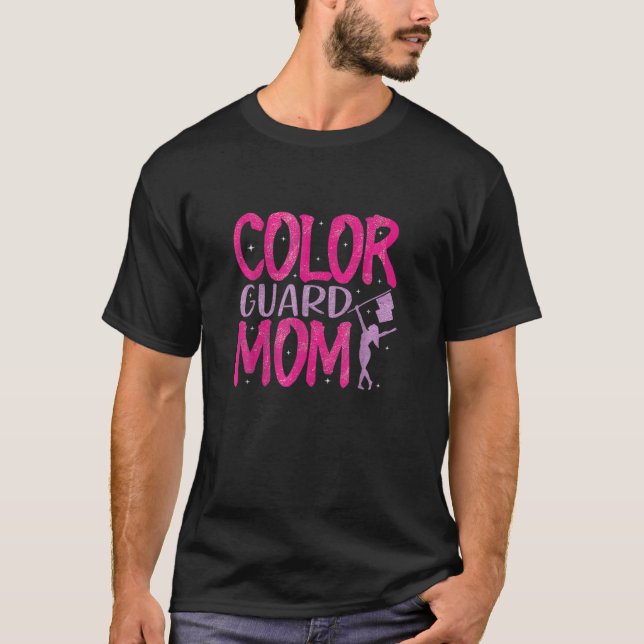 Färg Guard Mamma Marching Band School Mamma Mor T Shirt (Framsida)