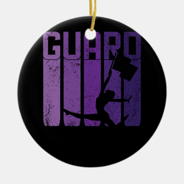 Färg Guard Marching Band Flagga Girl Cheerlead C Julgransprydnad Keramik (Framsidan)