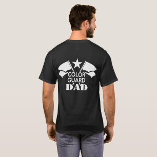 Färg Guard Pappa Crossed Flaggor T-shirt