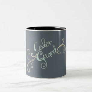 Färg Guard-textgrafik med Swirl på Mugg