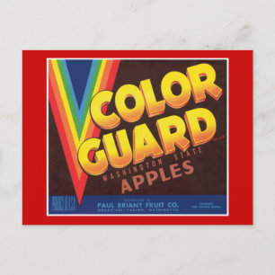 Färg Guard Vintage Apples-etikett Vykort