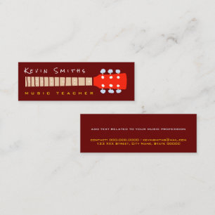Färg Guitar Nacke mörk-red Music Teacher Mini Visitkort