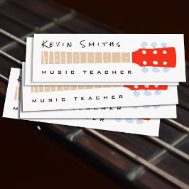 Färg Guitar Nacke om vita musiklärare Mini Visitkort