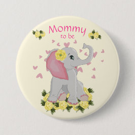 Färg Gult "Mamma to be" babydusch Elephant Knapp
