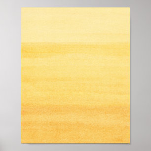 Färg Gult Ombre Abstrakt Watercolor Art Poster