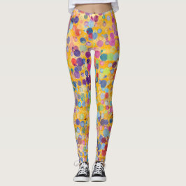 Färg Gult Vattenfärgning Yoga Byxor Leggings