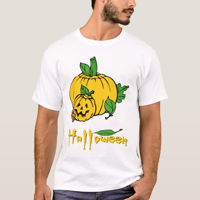 Färg Halloween-pumpor, Scary Halloween-grafik T Shirt (Framsida)