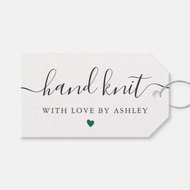 Färg Hand Sticka med Kärlek, handgjord Presentetikett (Framsidan (Horisontell))