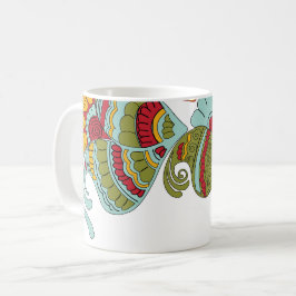 Färg-handritningsutkast för kaffe mugg