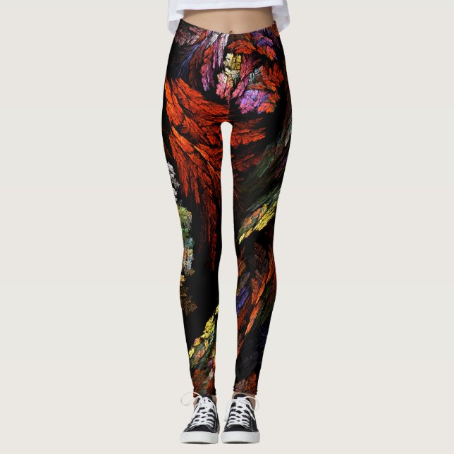 Färg Harmony Abstrakt Art Leggings (Framsida)