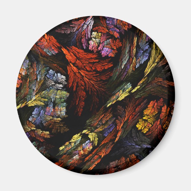 Färg Harmony Abstrakt Art Round Magnet (Framsidan)