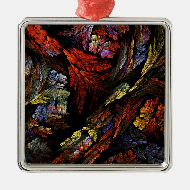 Färg Harmony Abstrakt Art Square Julgransprydnad Metall (Framsidan)