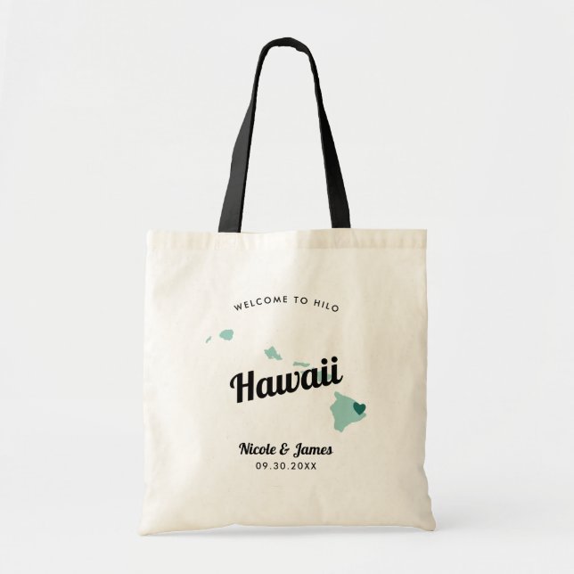Färg Hawaii Destination Wedding Bag. Tygkasse (Framsidan)