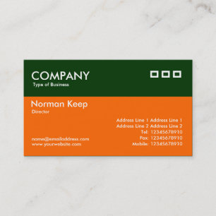 Färg Header - Mörk grönt och Orange Visitkort