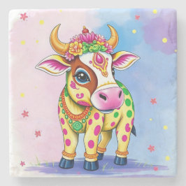 Färg Heliga Diwali Cows in Festive Disguises Stenunderlägg