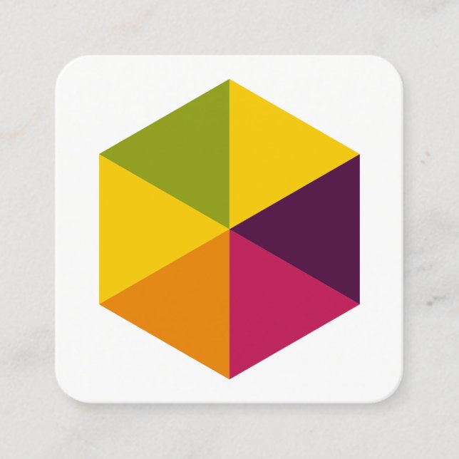 Färg Hexagon 01 Fyrkantigt Visitkort (Framsida)