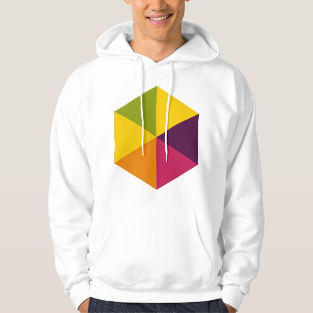 Färg Hexagon 01 Sweatshirt Med Luva (Framsida)