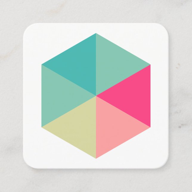 Färg Hexagon 02 Fyrkantigt Visitkort (Framsida)