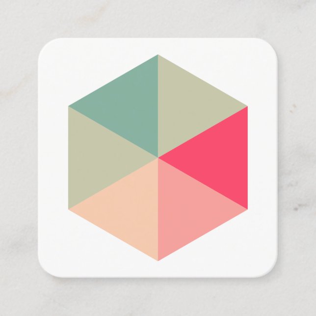 Färg Hexagon 04 Fyrkantigt Visitkort (Framsida)