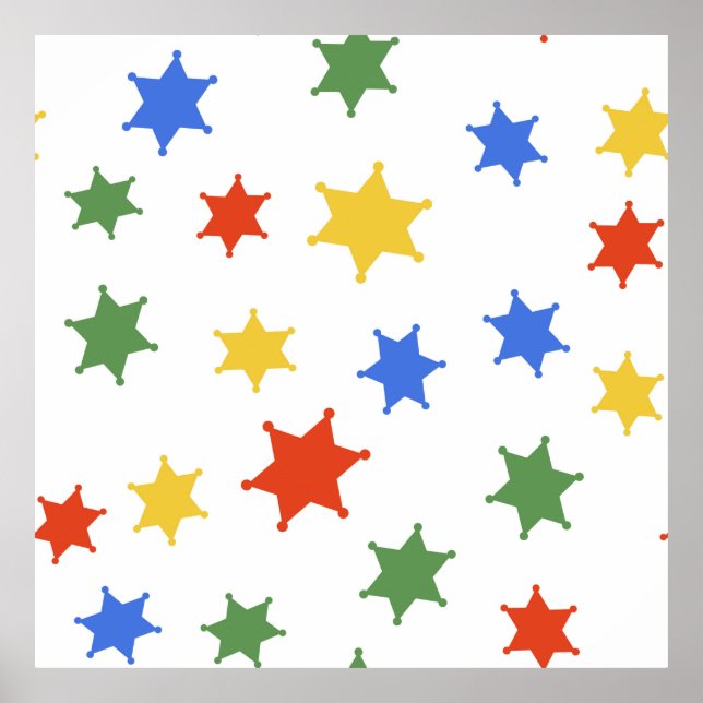 Färg Hexagram sheriff isolerad sömlös platta Poster (Framsidan)