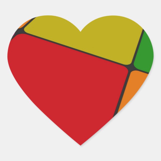 Färg Hjärtformat Klistermärke (Framsida)