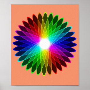 Färg-hjul, rundat av regnbåge, hypnotiskt halo poster