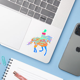Färg Horse and Rider Sticker Klistermärken