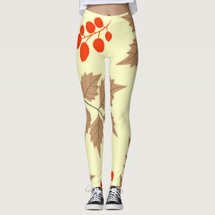 Färg höst löv mönster leggings