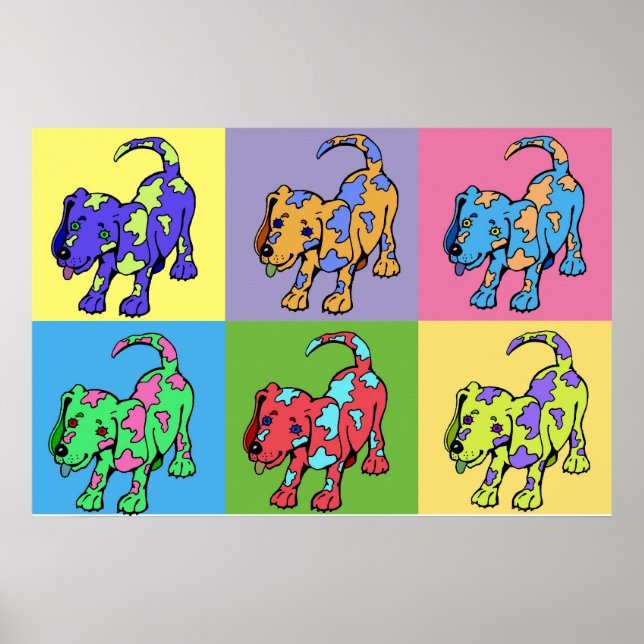 Färg Hundar Poster (Framsidan)