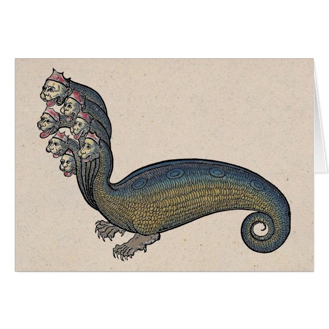 Färg Hydra Dragon Hälsningskort (Framsidan Horizontal)