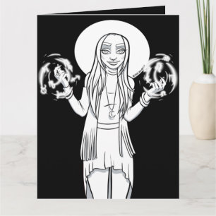 Färg I Activity Tecknad Anime Witch Kort