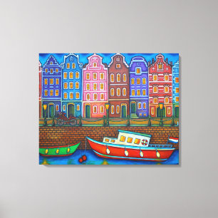 Färg i Amsterdam Stretched Kanvastryck