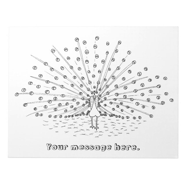 Färg i Anteckningsblock med Peacock Teckning-färgn (Framsida)