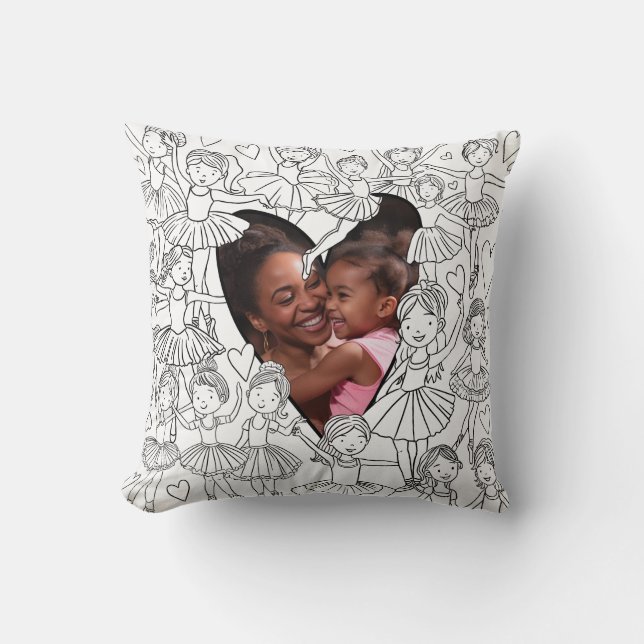 Färg i Ballerina Cushion med Photo Kudde (Framsida)