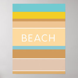 Färg i Beach Sand Ocean Modern Abstrakt Poster