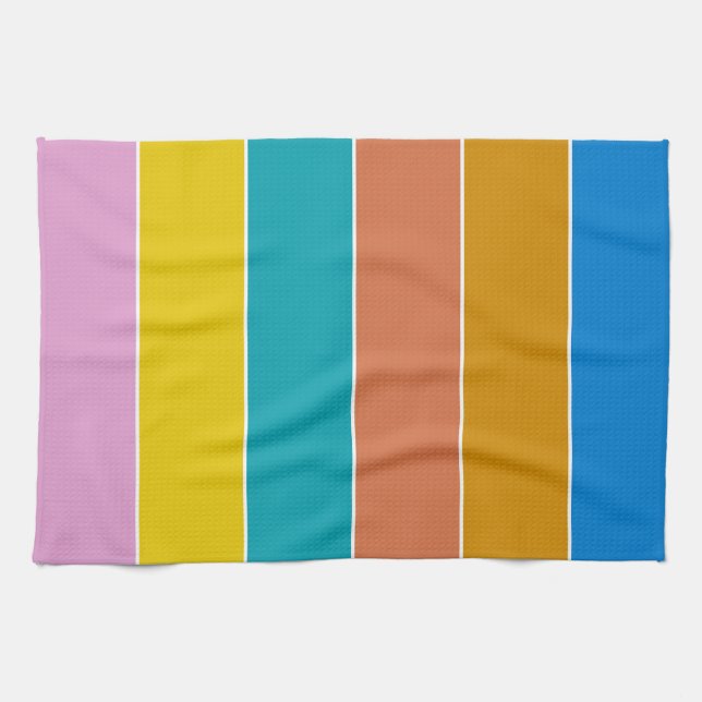 Färg i Bonaire, Tropical Stripe Kökshandduk (Horisontell)