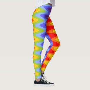 Färg i Chakras/Rainbow - zigzag chevrons I Leggings