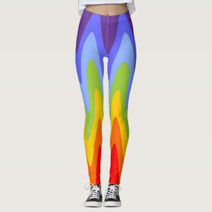 Färg i Chakras/Regnbåge - vinkart högt Leggings