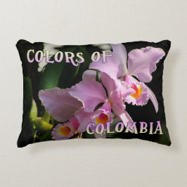 Färg i Colombia Cattleya Orchid Accent Pillow Prydnadskudde