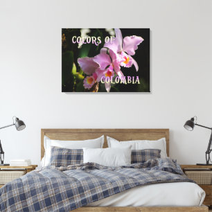Färg i Colombia Cattleya Orchid Canvastryck