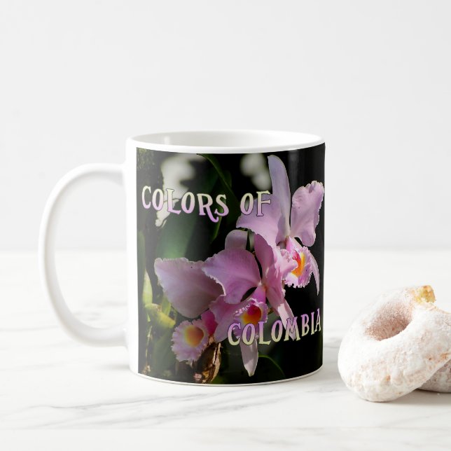Färg i Colombia Cattleya Orchid Coffee Mugg (Med munk)