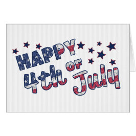 Färg i den amerikanska Flagga och stjärnor Hälsningskort