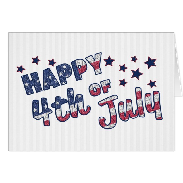 Färg i den amerikanska Flagga och stjärnor Hälsningskort (Framsidan Horizontal)