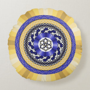 Färg i den nya årens runda pelare rund kudde