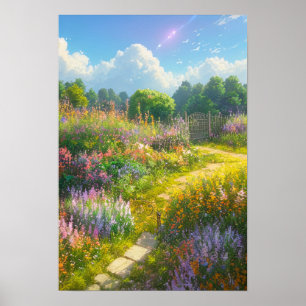 Färg i Harmony, vackra Garden Poster